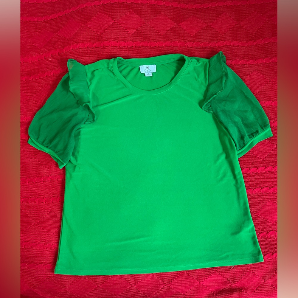 CeCe Bright Green Top